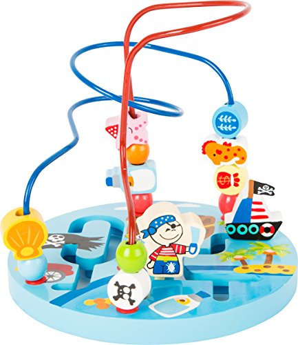 small foot 10573 bunten Holzfiguren wie Piraten, Meerestierchen und Piratenschiff, sowohl Boden der Motorikschleife