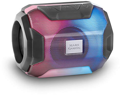 Mars Gaming MSBAX, Altavoz Bluetooth RGB, Compacto,10W, USB/MicroSD/Radio, Negro