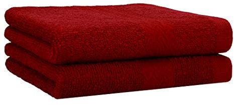Betz 2-TLG. Handtuch-Set Premium 100% Baumwolle 2 Handtücher 50x100 cm Farbe rubinrot