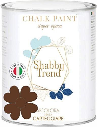 GENERICO SHABBY TREND® CHALK PAINT Pittura Shabby Chic Vintage Mobili Pareti Extra Opaca 120 VARIANTI (375ml, CHOCOLATE BROWN)