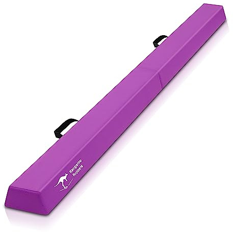 Kangaroo Hoppers 8FT Kids Balance Beam, Gymnastics Beam for Kids, Folding Extra Firm Foam Floor Beam-Beginners and Professionals Home Training Equipment with Anti-Slip Base, Pink
