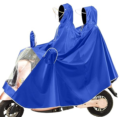 Fayemint Poncho de Lluvia Impermeable, Capas de Ciclismo Impermeables, Chubasquer para Ciclismo Resistente al Viento, con Capucha, para diferentes tipos de vehículos eléctricos (Azul)