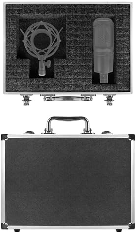 Geekria for Creators Microphone Case, Hard Shell Mic Carrying Case, Travel Protective Bag Compatible with Audio-Technica AT2005USB, ATR2100x-USB, AT2020, FIFINE K036, K025 (Black)