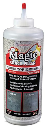 Magic Crack Filler 2.5LB Concrete Slab Gray, for Filling in Concrete Cracks on Driveways, Walkways and Patios. Installs Easily Dry Granular No Mess and DIY (Gray, 1)