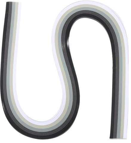 PATIKIL 540 x 5mm Bandes de Papier Quilling Arc-En-Ciel, 120 Pcs Bande de Papier Origami pour Quilling, pour Bricolage, Artisanat de Noël, Dégradé Noir Blanc