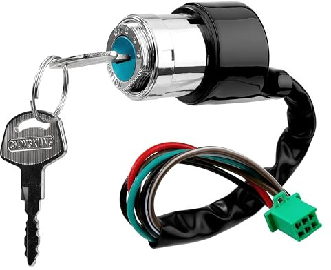 Tunejoy Interruptor de Llave de Encendido de 6 Cables 6 Pines Interruptor de Encendido para Motocicleta ATV Quad Dirt Pocket Bike Scooter Eléctrico