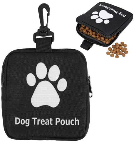 FACHOI Dog Treat Pouch, Dog Treat Training Bag Hands-Free Travel Dog Walking Bag with Zipper Pet Treat Pouch for Training, Walking, Travel and Outdoor Use F4-GZLSB