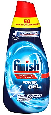 Finish Gel Produit Lave-Vaisselle All in One Max - Gel Détergent 1L
