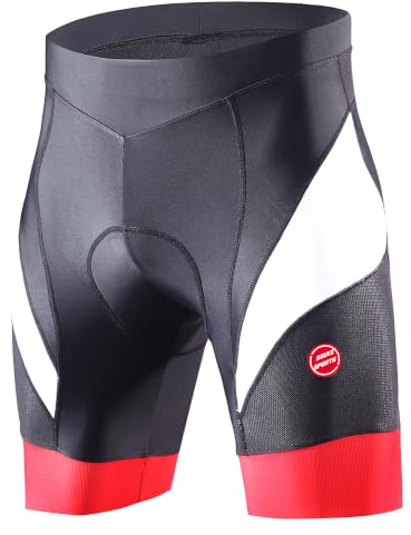 Souke Sports Pantalones Ciclismo Hombre 4D Acolchados, Culotte Ciclismo Hombre, Pantalones Bicicleta Hombre Acolchados, Transpirable y de Secado rápido Antideslizante