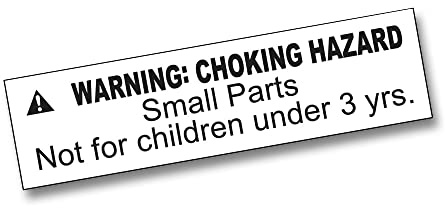 ASTM Compliant 1,000 Warning Labels Small Parts Choking Hazard Stickers Not for Children Under 3 Years 1 Roll of 1.5 x 0.4 Adhesive Labels (White Background/Black Text)