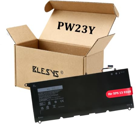 BLESYS PW23Y TP1GT RNP72 Laptop Batterie för Dell XPS 13 9360 Series Notebook (7.6V 60Wh)