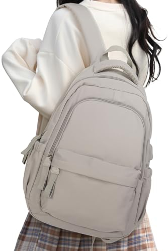 HYC00 Rucksack Damen Schulrucksack Teenager Mädchen College Laptop Rucksack Damen 14 zoll Leichte Tagesrucksäcke Schultasche Casual Daypacks Reiserucksack für Schule Uni Reise School Backpack,Grau