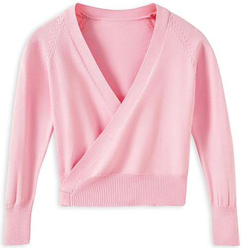 Tegmk Girl's Women's Dance Wrap Sweater Ballet Top Warm up for Leotards, Dress(FT826-08-L)