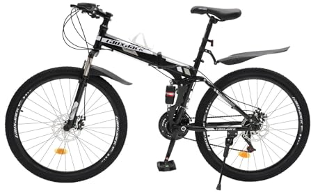 FUNYSF 26 Faltrad 21 Speed Bike MTB Mountainbike Faltrad höhenverstellbar, Full Suspension Folding Bike