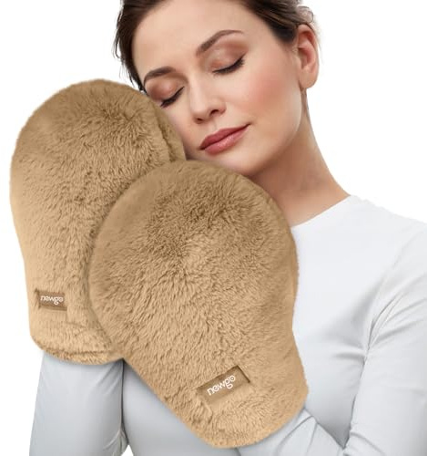 NEWGO Microwavable Heating Mittens for Hand to Relieve Arthritis Pain, Microwave Heate Hands Warmers, Easy to Wear,Moist Heat Therapy Gloves for Arthritis Hands Stiffness- Brown-1Pair