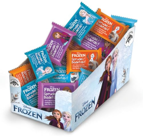 Outdoor Freakz, 24 x Frozen Badetabs für Kinder, zert. Naturkosmetik, DermaTest sehr gut, innovative Papierverpackung