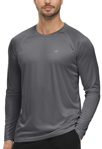 Tyhengta Rashguard T-shirt à manches longues pour homme - Protection UV UPF 50+ - Respirant - Séchage rapide - Léger - Protection solaire - Pour le surf, la pêche, la randonnée, les sports de plein