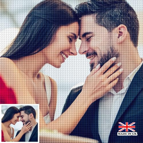 UPMALL Diamond Painting Personalizzato Foto - 5D Diamond Painting Kit Completo Pittura, Foto Personalizzata con Diamanti, DIY Regalo per la Decorazione di Arte Domestica, Diamanti Rotondo 30x30cm