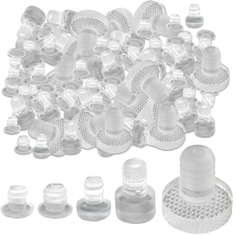 50 Stück Transparent Gummi Anschlagdämpfer Silikon Möbel Stoßfänger Anti Kollisionen Antikollisions für Glastische Schubladen Tisch Abstandshalter Möbel Puffer Weich Elastikpuffer Tischstoßstangen