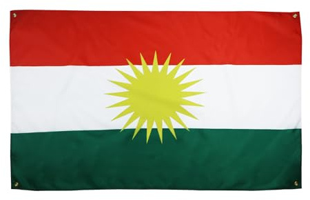 AZ FLAG Bandiera Kurdistan 150 x 90 cm con 4 occhielli, gazebo Kurd per balcone o parete