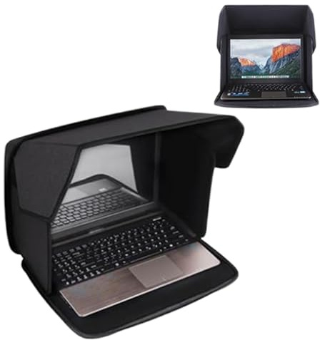 Laptop solskydd, laptop bländningsskydd, insynsskyddsskärm, justerbar vinkel ergonomiska huvor, anti-, kompakt, för stranden, picknick, pool, kontor, skrivbord