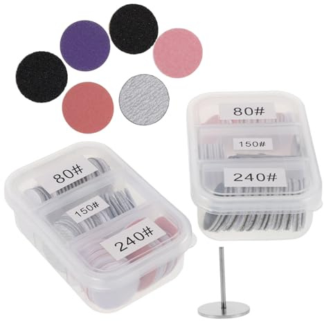 DEARMAMY 2 Juegos Kit Discos Lijado para Manicura y Pedicura Repuestos Lijas para Pies Accesorios Duraderos para Cuidado y Pulido de Uñas Caja