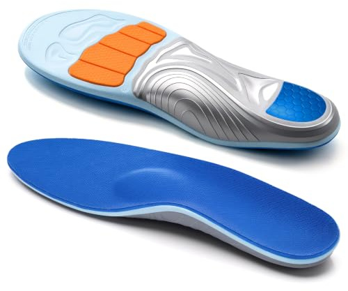 Plantar Fasciitis Insoles for Men & Women, Orthotic Arch Support Shoe Inserts, Shock Absorption Comfort Insoles for Flat Feet, OverPronation and Metatarsalgia，29CM(UK8.5-10)