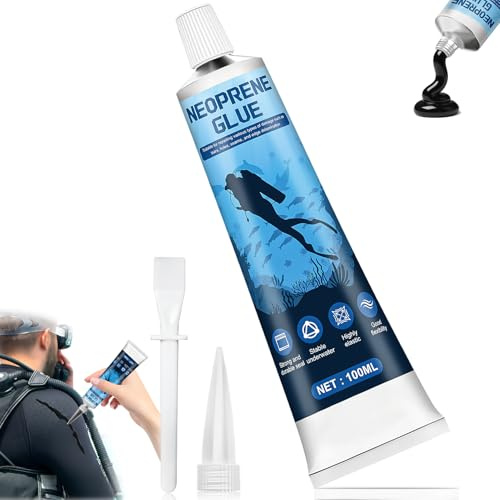 Neoprene, Wetsuit Repair Glue, Fast-Drying, Flexible, Waterproof, 100ML | Neoprene Glue, Repairing Cracks and Holes in Wetsuits, Wading Pants, PVC Inflatable Suits, Wetsuit Glue, Black