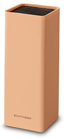 ECHTWERK Ceppo di coltelli universale quadrato, portacoltelli, organizer per coltelli da cucina, pratico portacoltelli, contenitore salvaspazio per coltelli con inserto in setola, rosa salmone, 30 cm