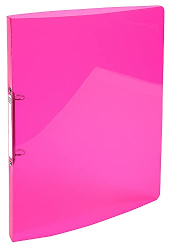 Exacompta - Ref. 54674E - Iderama flexible PP binder - 2 round rings, diameter 15 mm - Spine 20 mm - External dimensions: 32 x 25 cm - A4 file format - Colour: pink