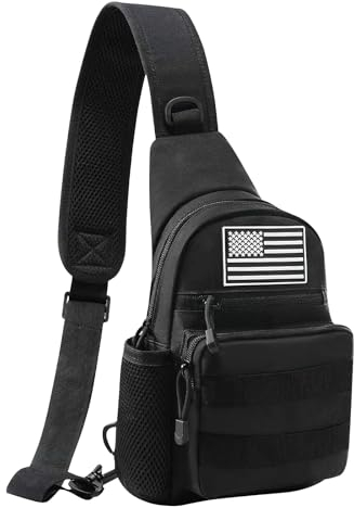 Jueachy Taktische Sling Bag Herren: Brusttasche Umhängetasche Klein Molle Militär Schultertasche Crossbody Bag Sporttasche Herren Damen für Outdoor Sport Camping Wandern Reisen Travel