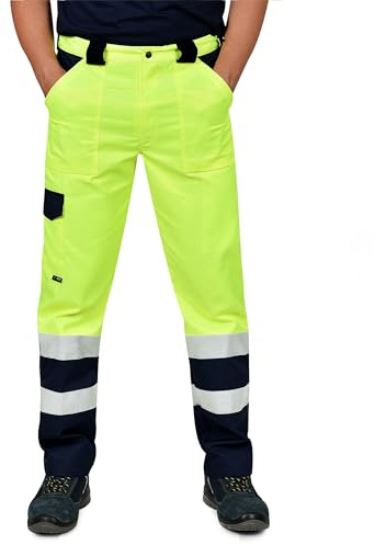 BWOLF Pantaloni Funzionali Catarifrangenti da Lavoro, da Uomo, Estivi Verde XXL
