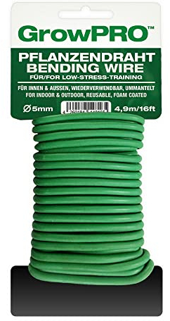 GrowPRO Bindedraht Pflanzen Draht ummantelt, 5 mm, 4,9 Meter