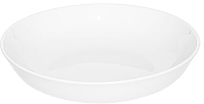 AMBITION Bona Assiettes creuses rondes creuses en porcelaine Blanc 22,5 cm Assiette à pâtes Assiettes à salade Assiettes à salade empilables Passe au lave-vaisselle et au micro-ondes