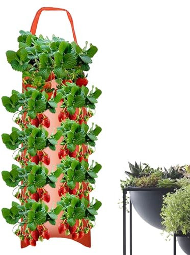 1 Pcs Tomato Root Bags - Non-Woven Strawberry Grow Pouch, Tomato Wall Hang | Reusable Flower Growth Planting Bag, Easy Application Strawberry Pyramid Planter for Vegetables Flowers Herb