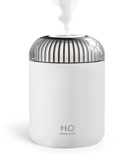 Jianyana Humidifier, 500ML Cool Mist Humidifier Portable Air Humidifier for Bedroom Personal Travel USB Soft Night Light,2 Mist Modes and Auto Shut-Off, Super Quite for Car Office Bedroom Travel