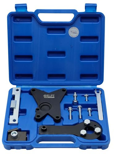 CCLIFE 10 Pezzi Kit Messa in Fase Motore Set di Attrezzi per la Regolazione del Motore Compatibile con Fiat, Ford, Lancia 1.2, 1.4 8V