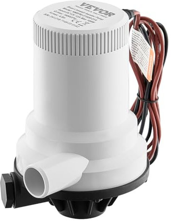 VEVOR Pompa per Pozzi Vivi per Barche, Pompa Aeratrice per Pozzi Vivi Dritta da 12 V e 100,94 L/min con Doppio Ingresso, Alloggiamento ABA e Cartuccia Motore Staccabile, per Acqua Dolce e Salata