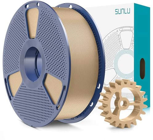 SUNLU PLA+2.0 Filamento, Filamento PLA Plus di Aggiornamento per stampante 3D, Filamento 3D ad alta Resistenza, Bobina da 1kg, Rovere(Legno)