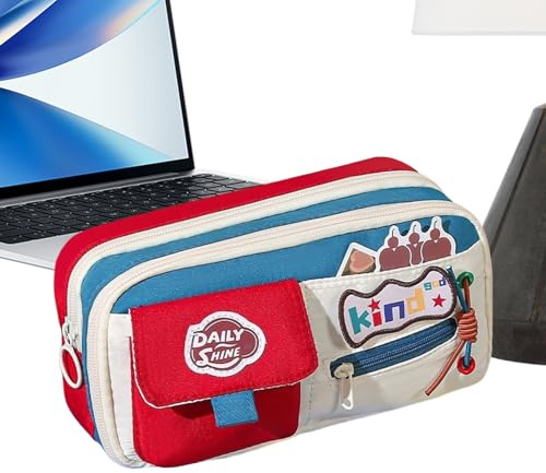 wiroouia Federmäppchen - Federtasche,Ästhetisches Vintage Großraum Zip Pen Etui | Für Teenager Studenten Klassenzimmer Lehrer