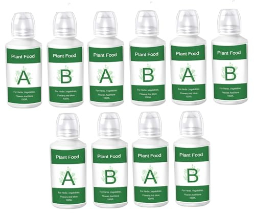 Confezione da 5 mangimi per piante idroponiche A&B, granuli per piante da interno, soluzione nutritiva per verdure, erbe, fiori, fertilizzante solubile in acqua facile da usare, decorazion