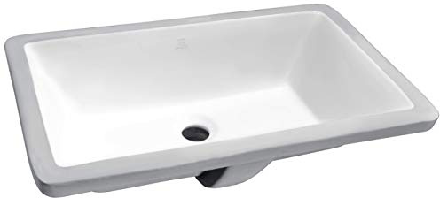 ANZZI Vessel Sink Ceramic Bathroom Basin 21 In., Glossy White, Rhodes Series, Oval Single Bowl, Vitreous China, Overflow, Smooth Easy-Clean Finish for Vanity Bathroom Installation Use Home | LS-AZ112