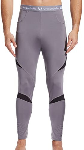 UNIQUEBELLA Ropa interior térmica, ropa interior funcional para hombre, ropa interior funcional de esquí, ropa interior térmica de invierno, ropa interior térmica, Gris Con Forro Polar, XXL