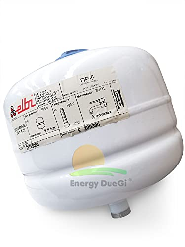 Vaso di espansione polifunzionale DP a membrana fissa con guaina protettiva per acqua sanitaria o riscaldamento (5 litri)