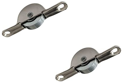 Steel Roller for Sliding Door Roller with Ball Bearing Sliding Door Fitting Universal Floor Guide for Wooden Sliding Doors 76 mm Flat Pack of 2