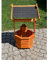 DARLUX Großer Handgefertigter Garten-Deko-Achteck-Brunnen aus Holz Braun/Grün Höhe 84 cm für den Garten/Outdoor Bereich lasiert. In Schwarz, Rot oder Grün. (Schwarz)