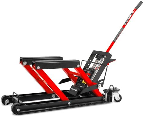 Maciste 700 - Ponte sollevatore moto cric idraulico, carico massimo 700 kg per motocicli, ATV, falciatrici, con pistone idraulico ammortizzato