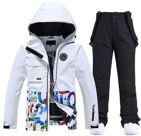 Generico Tuta Per La Neve Donna Giacca da sci da Donna e pantaloni Set, Giacca invernale Donna Calda,Pantaloni Da Sciimpermeabili E Cappotto,per Il Lavoro All'aperto Sci Pesca Equitazione Moto