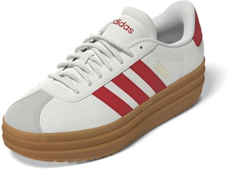 adidas Damen Vl Court Bold Sportswear Sneaker, Weiß/Better Scarlet/Gold Metallic, 8