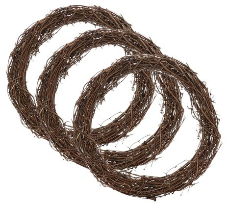 3 Pcs 30cm Christmas Garland, Natural Grapevine Wreaths, Christmas Wreath Door Garland Vine Branch Wreath, Christmas Door Wreaths for DIY Craft Xmas Wedding Holidays Wedding and Party Decors